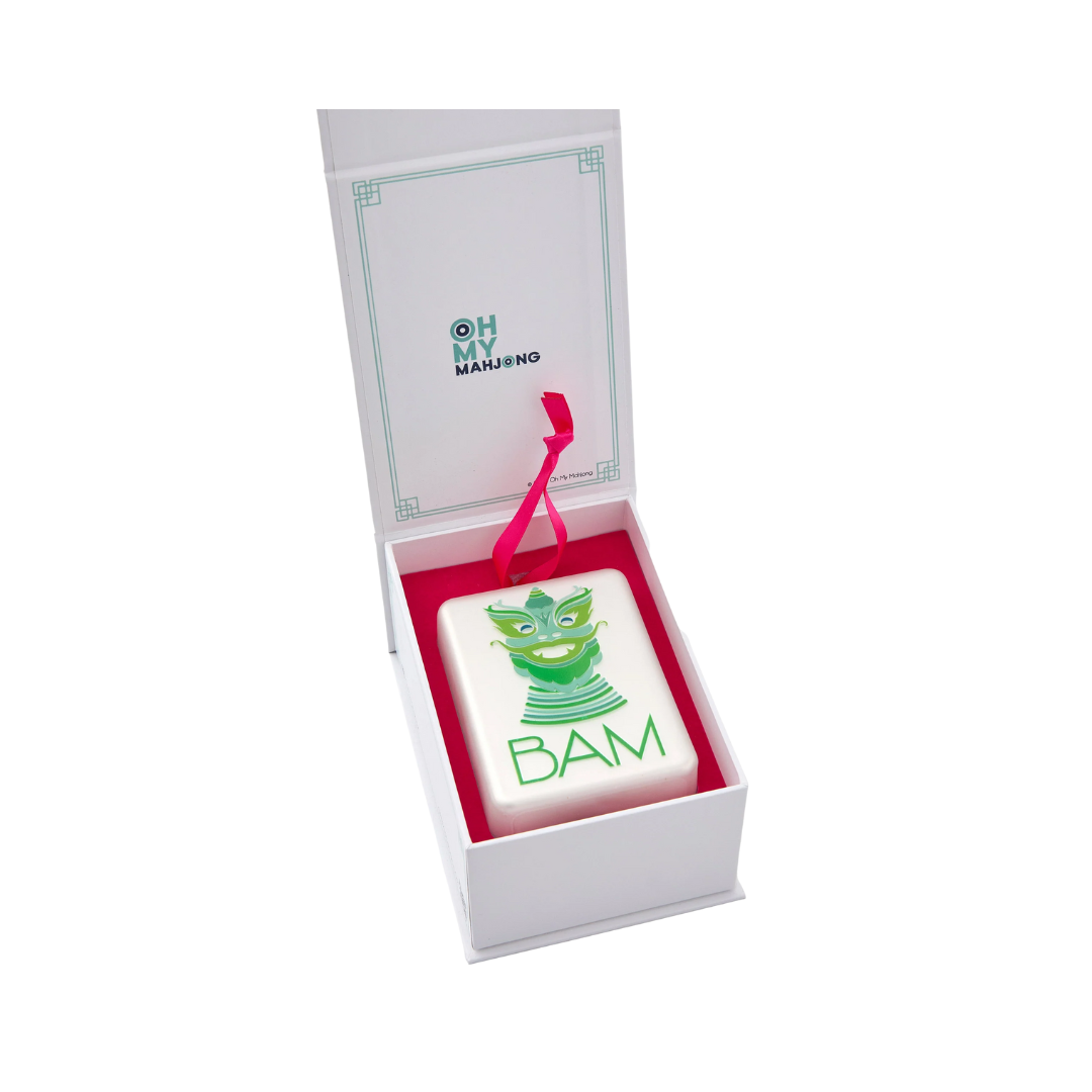 Oh My Mahjong Mint Dragon Ornament