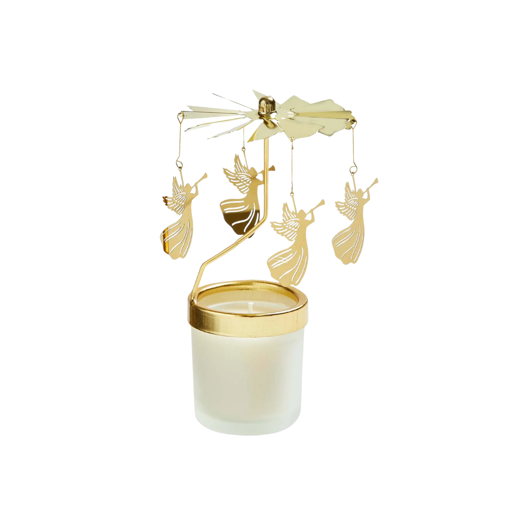 Snowcap Angel Carousel Candle