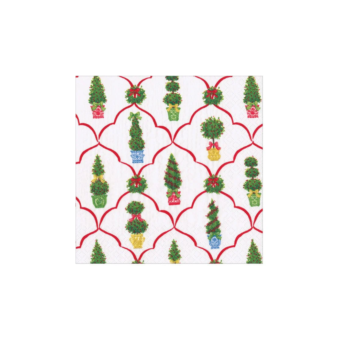 Caspari Petit Jardin De Noel Cocktail Napkins