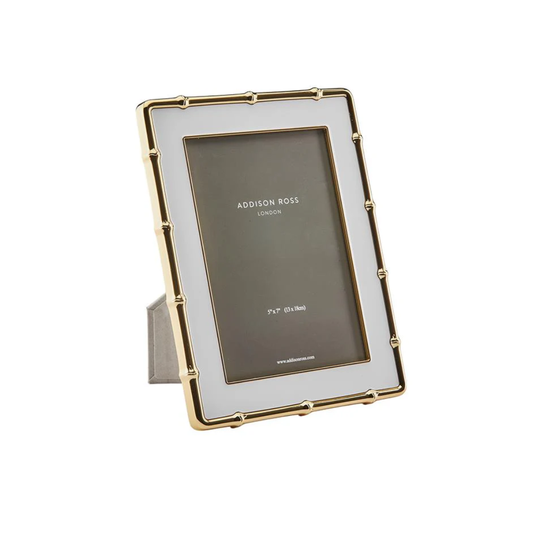 Addison Ross White and Gold Bamboo Photo Frame - 5x7