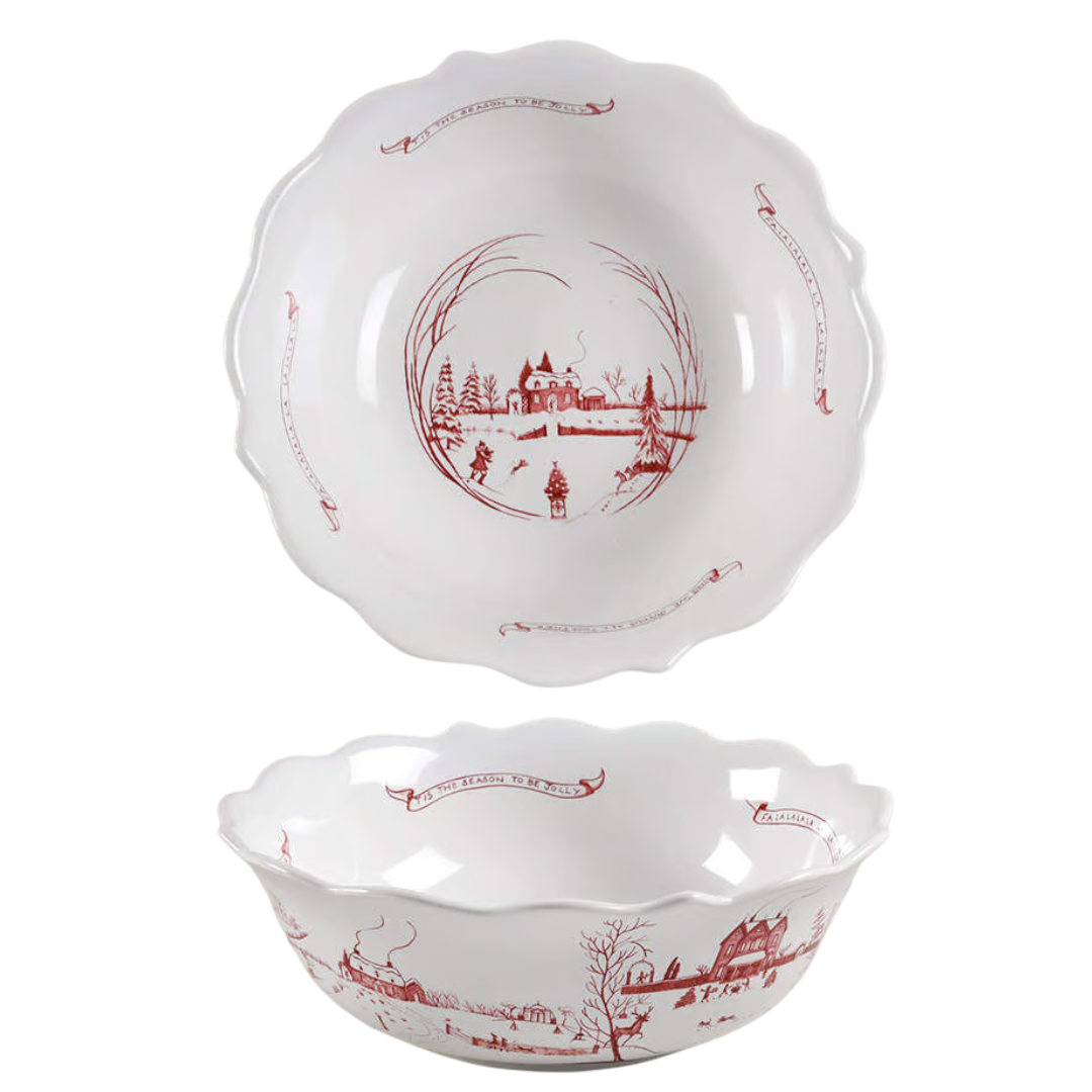 Juliska Country Estate Winter Frolic 11" Serving Bowl -Ruby