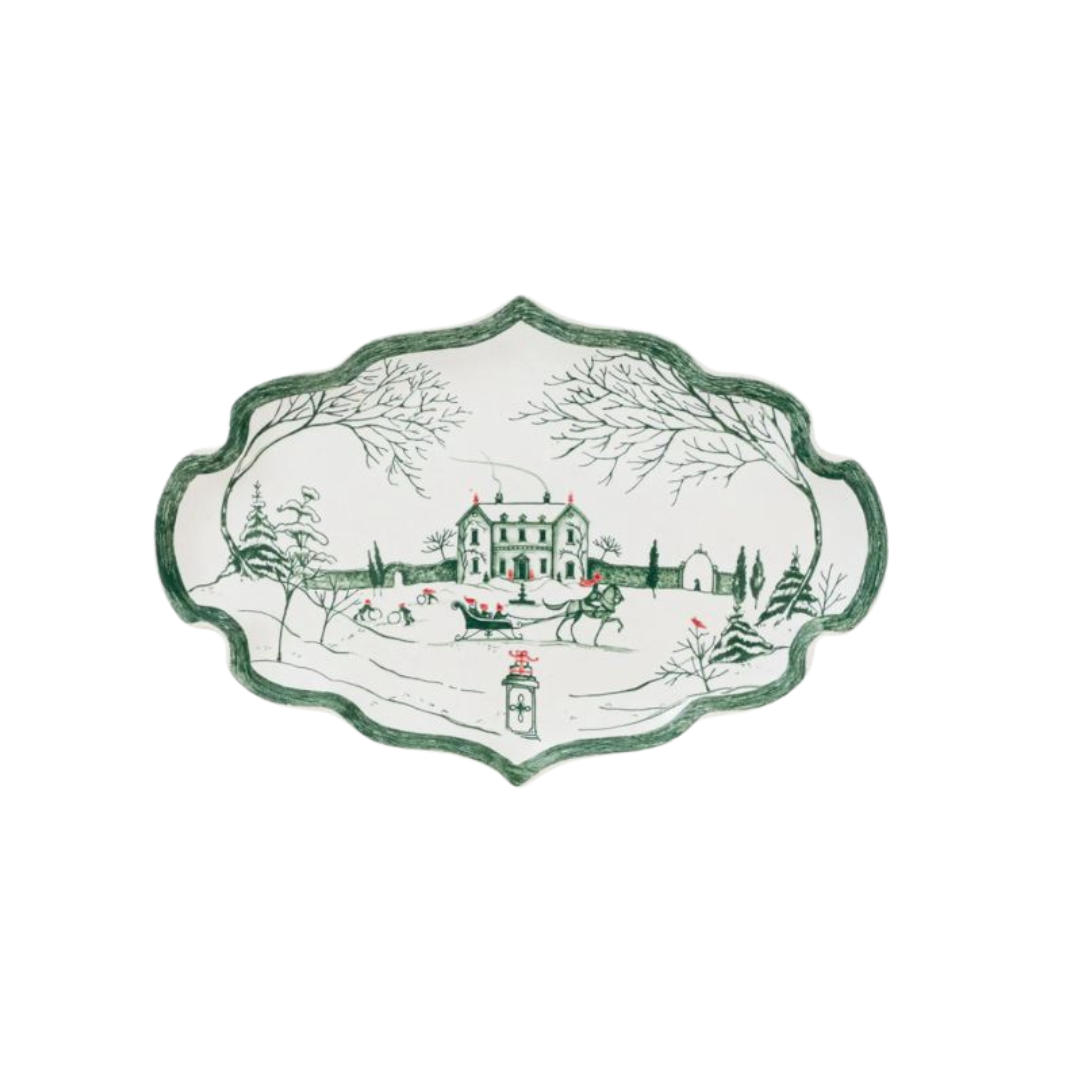 Juliska Country Estate Winter Frolic Gift Tray- Evergreen