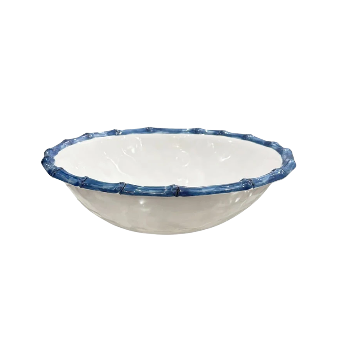 Beatriz Ball VIDA Bamboo Large Salad Bowl (White and Blue)