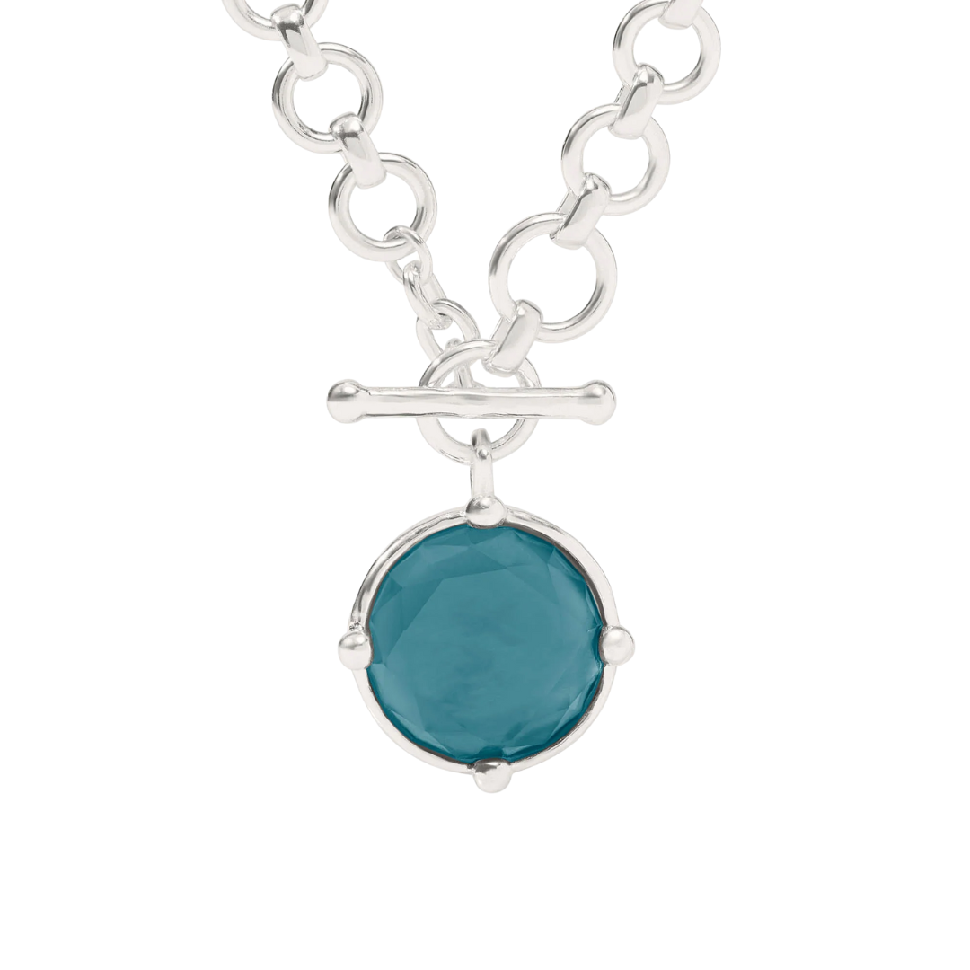 Julie Vos Silver Honeybee Demi Necklace - Iridescent Montana Blue