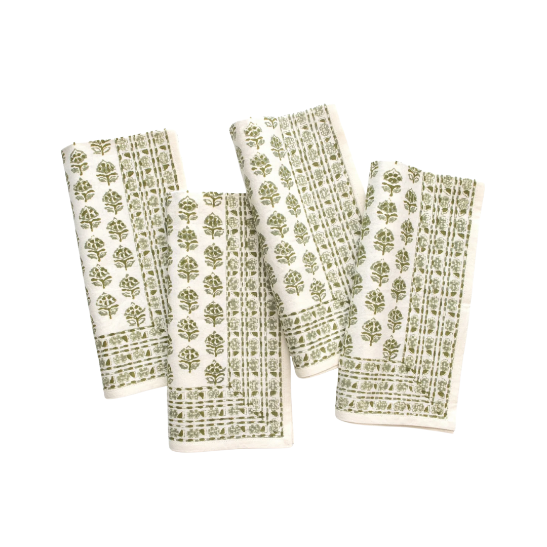 Pomegranate Elise Fern Napkins- Set of 4