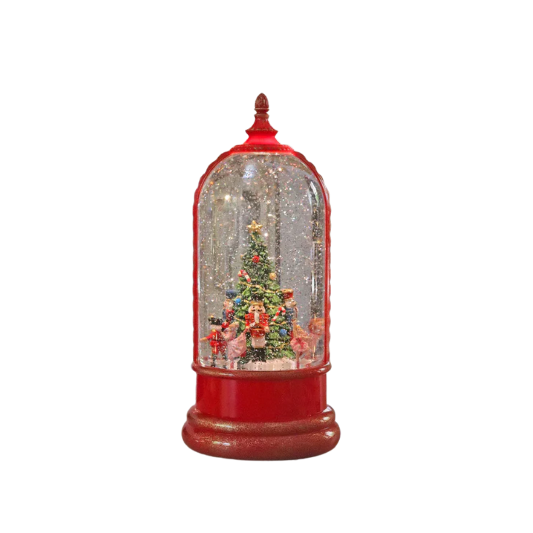 10.75" LED Swirl Nutcracker Musical Rotating Dome