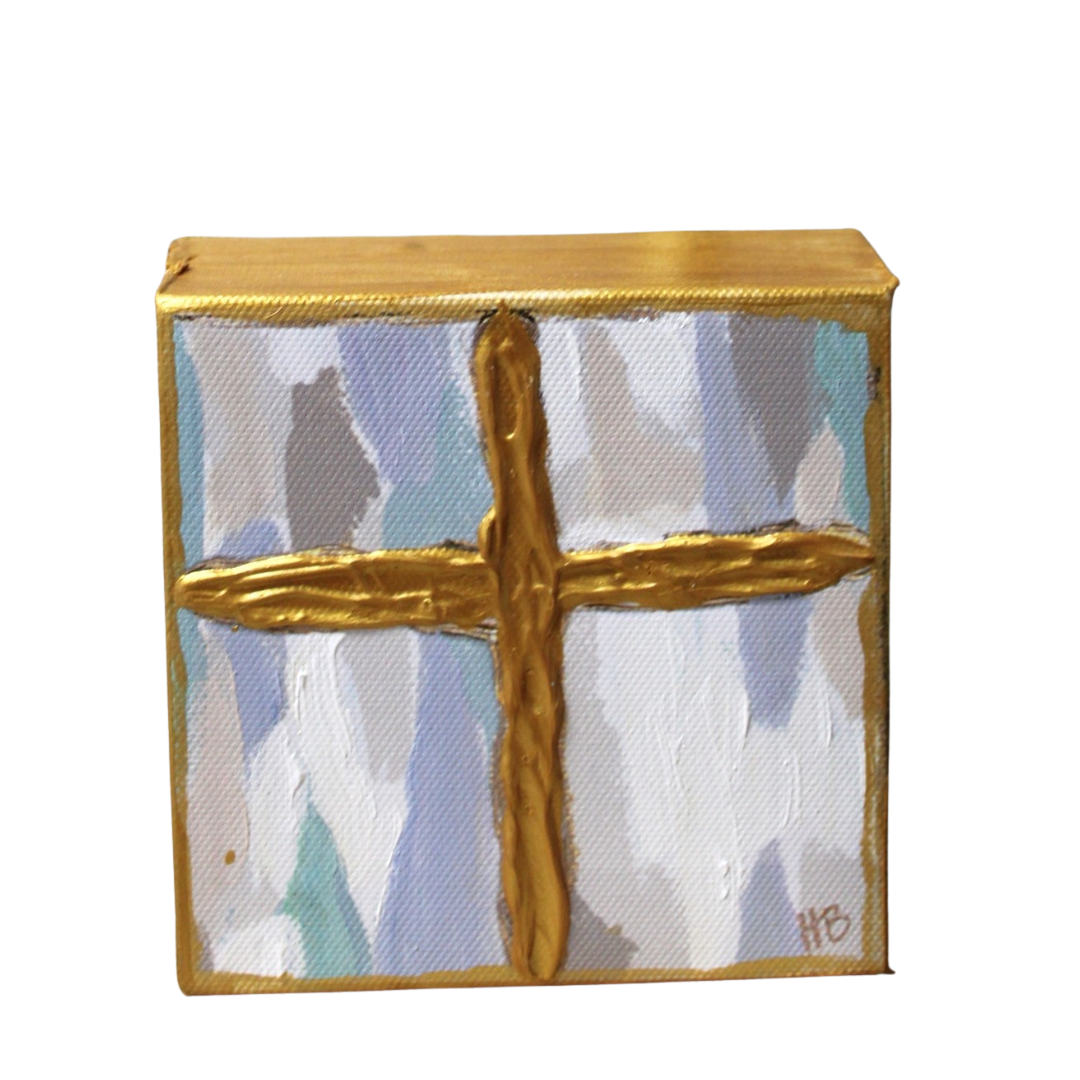 Hand painted Canvas Tabletop Cross