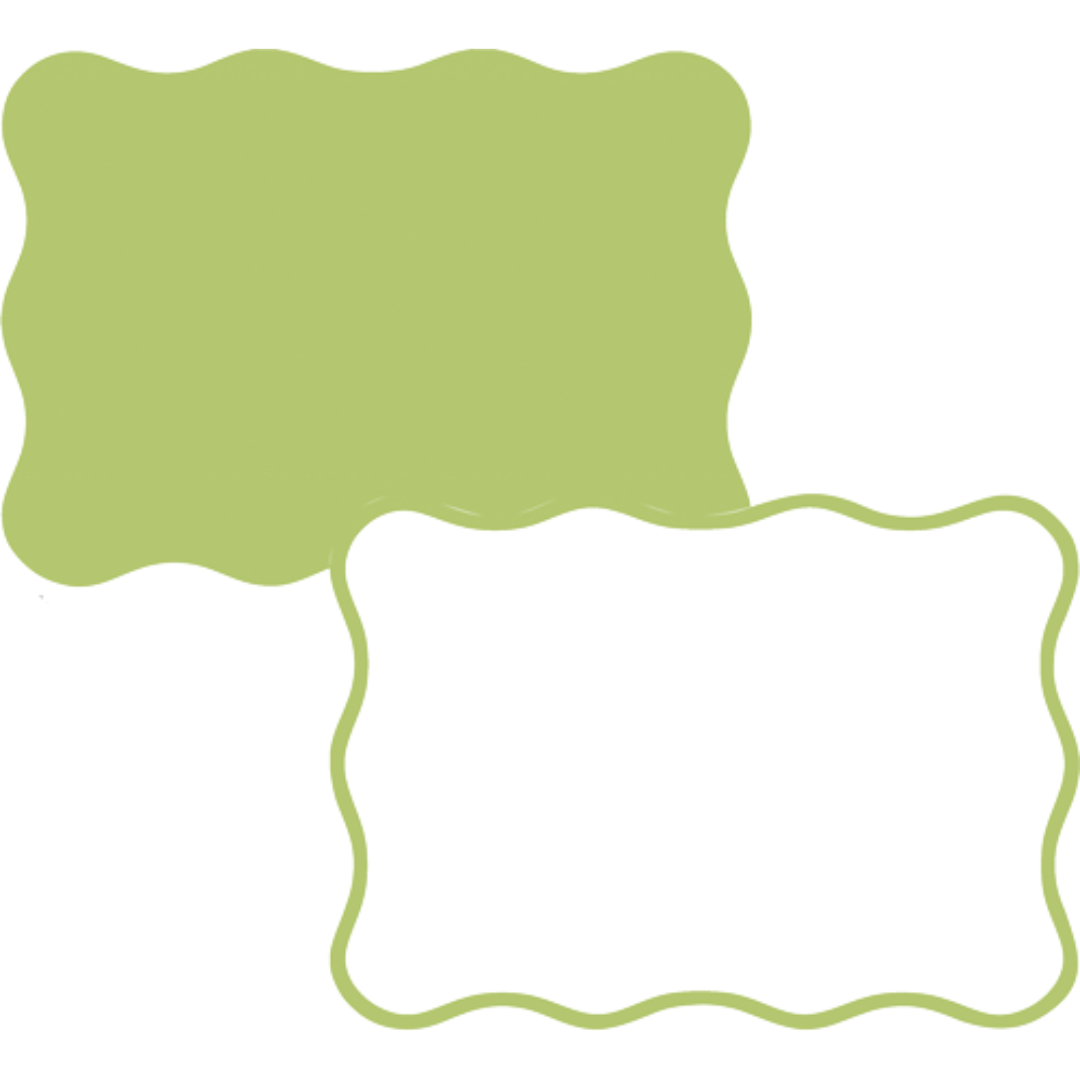 Caspari Scallop Border Moss Green Die Cut Correspondence Cards