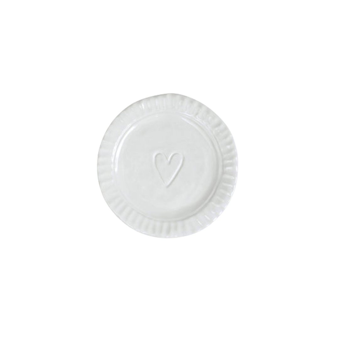 Vietri Pietra Serena Heart Plate
