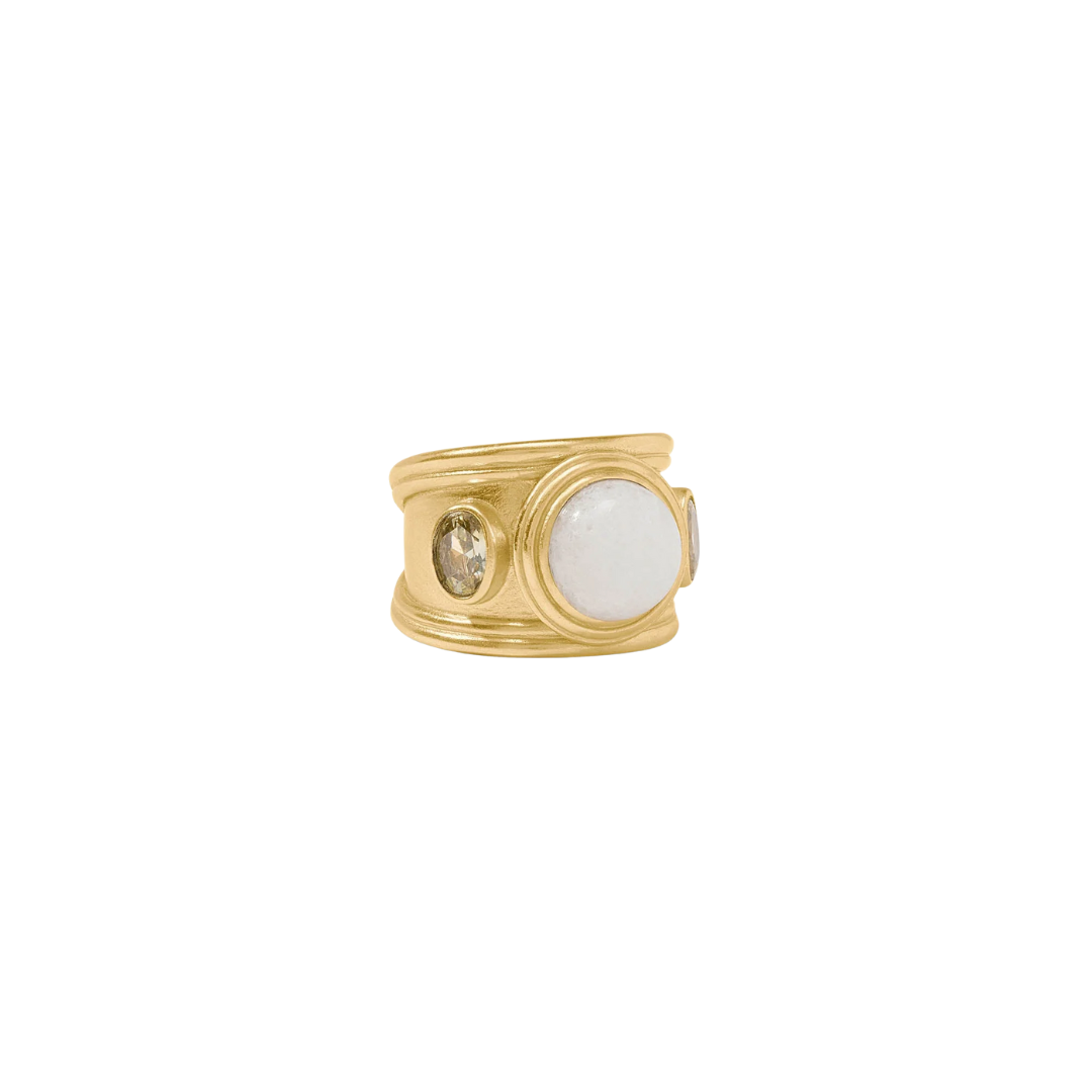 Julie Vos Portofino Stone Ring - White Jade- 8