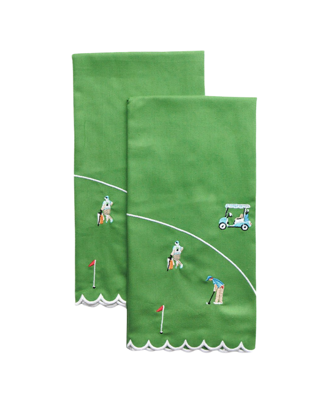Pomegranate Day at the Golf Course Tea Towels - Set of 2