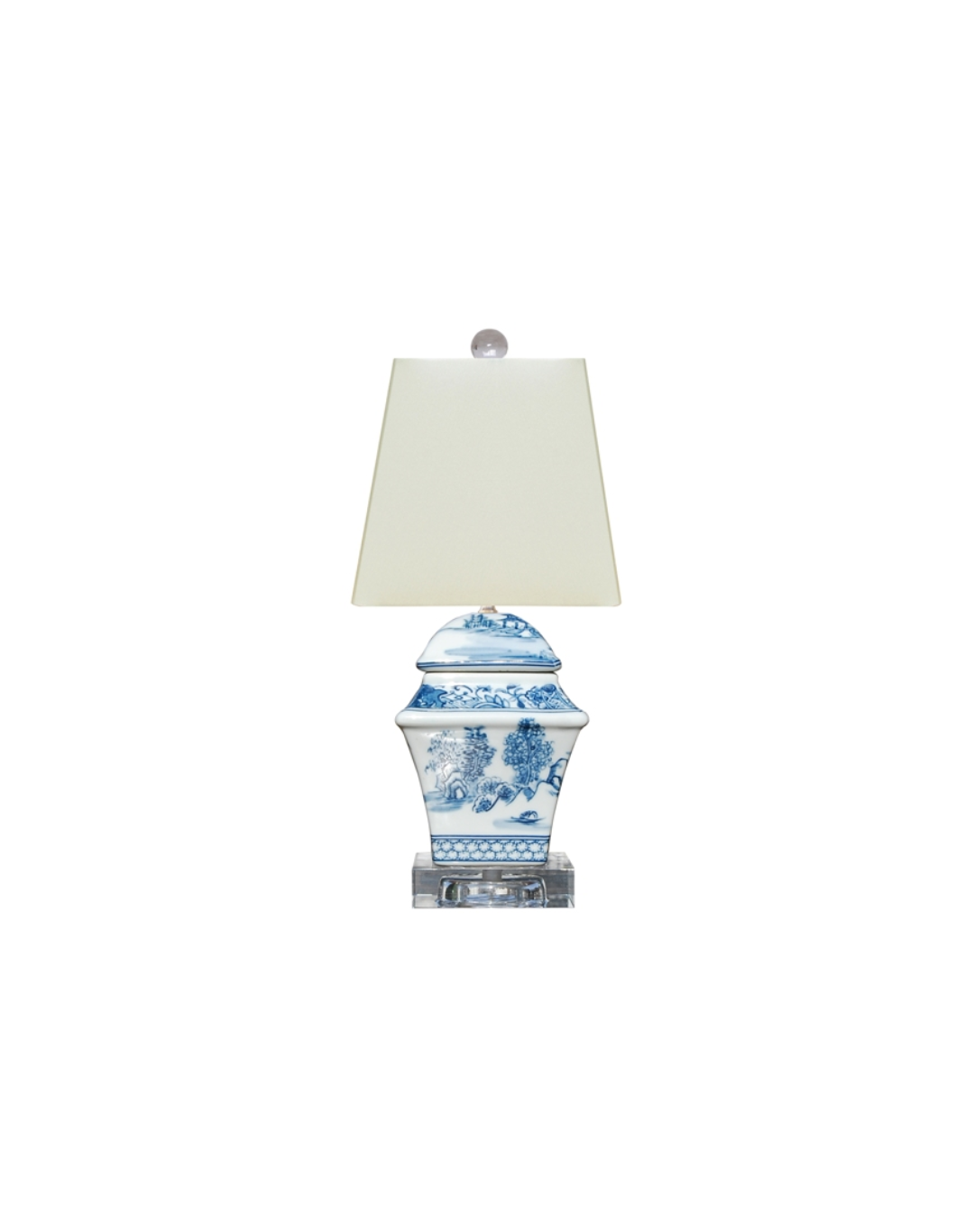 Blue & White Porcelain Square Jar Lamp