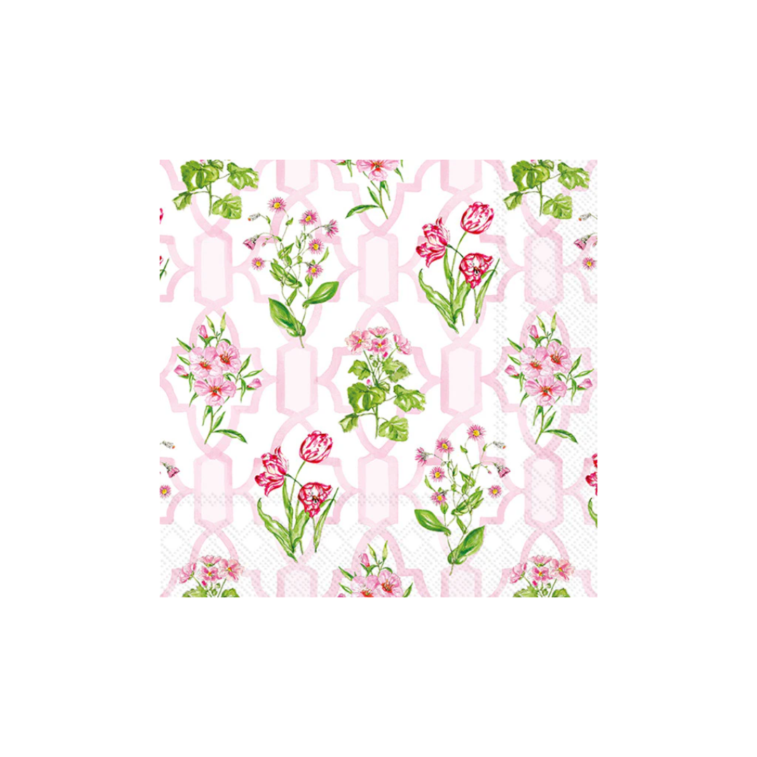 Pink Trellis Cocktail Napkin