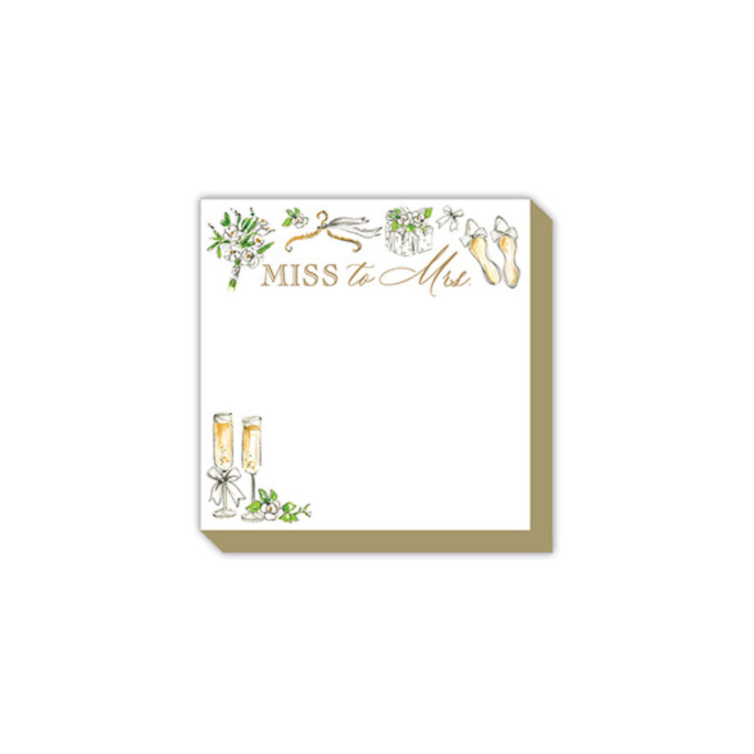 Handpainted Miss to Mrs. Bridal Icons Luxe Notepad