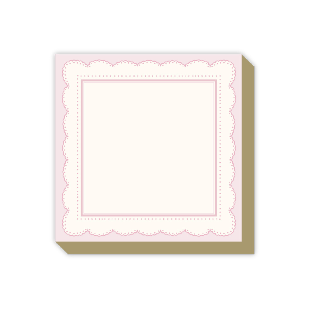 Blush Scallop Border Luxe Notepad