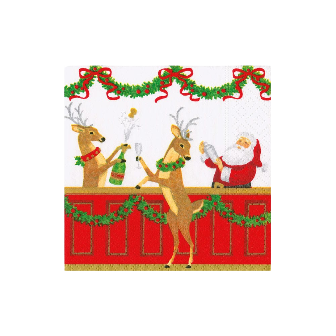Santa's Bar Cocktial Napkin