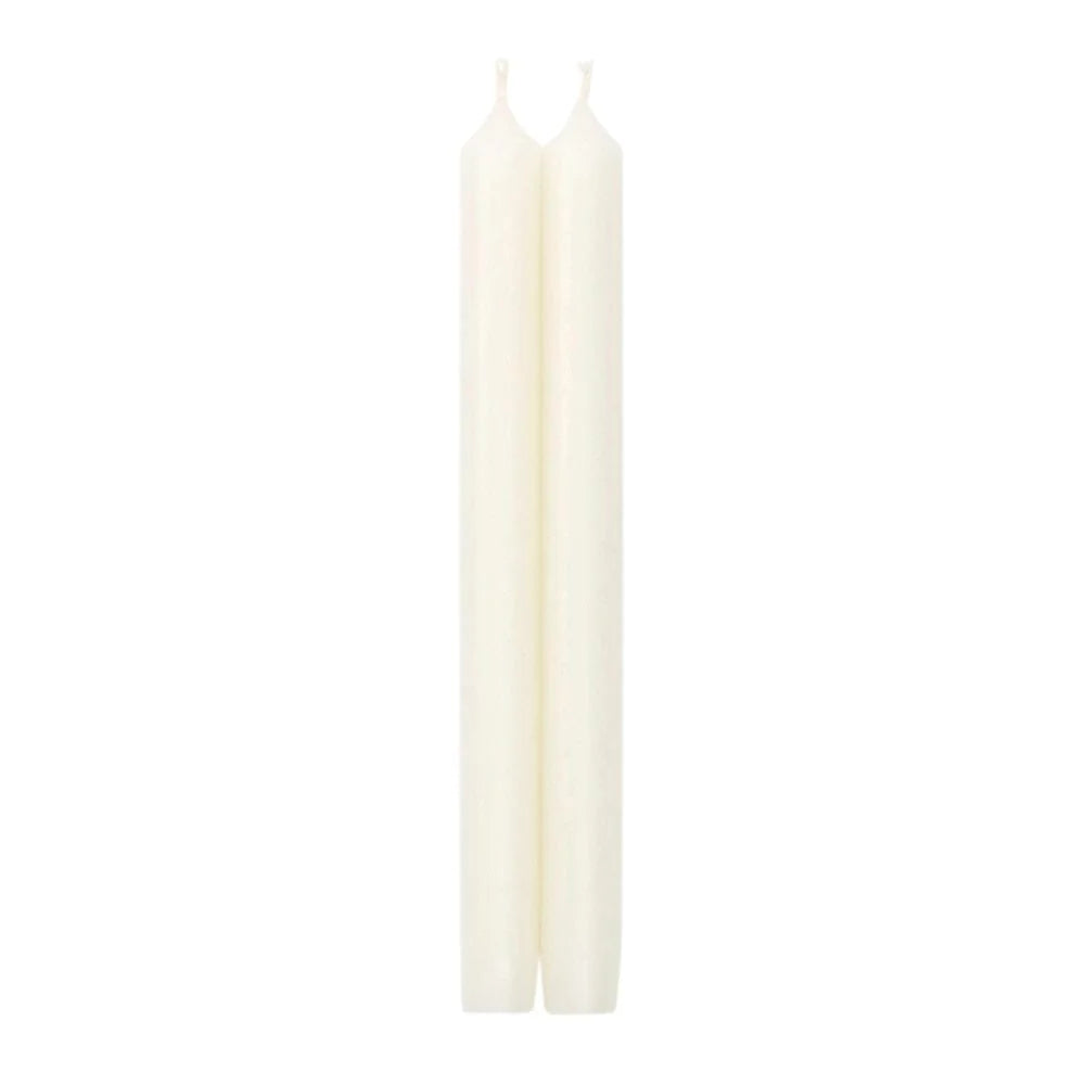 Caspari White Crown Candles - Pair