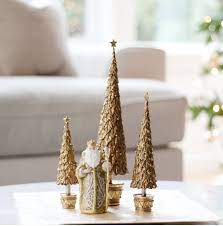 9" Neo Holly Topiary Tree with Star (Ant. Gold)