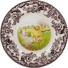 Woodland Dinner Plate 10.5" Yellow Lab