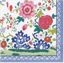 Floral Porcelain Cocktail Napkin