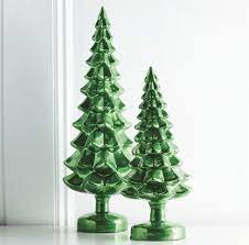 15.25" Green Glass Tree Small