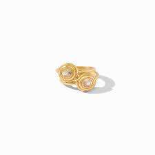 Copy of Tudor Duet Ring - Gold - Cubic Zirconia - 8