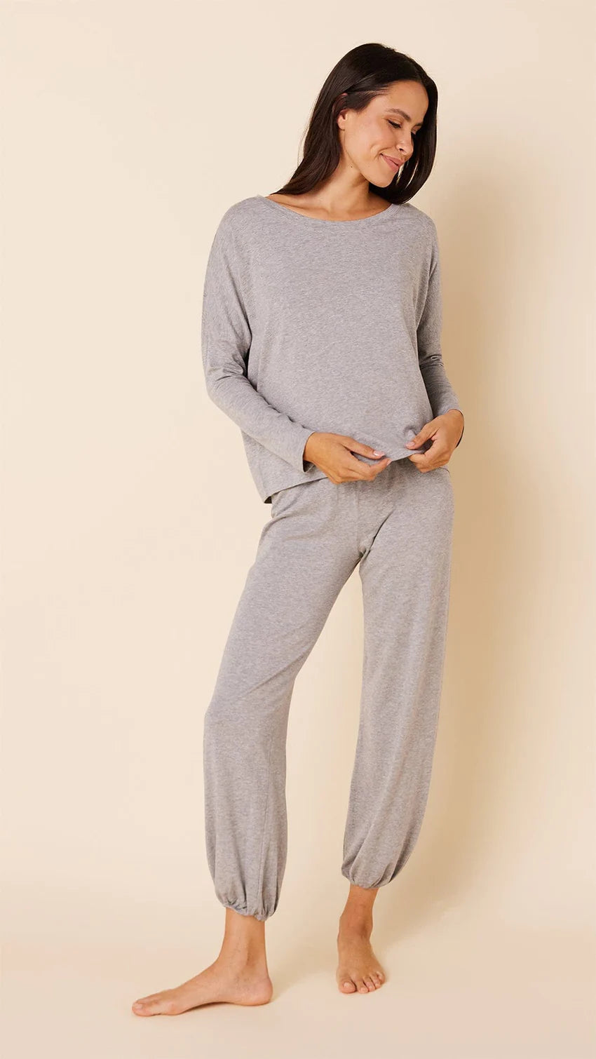 Heather Pima Knit Pullover Set