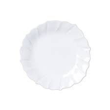 Vietri Incanto Stone White Ruffle Salad Plate