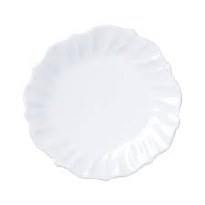 Vietri Incanto Stone White Ruffle Dinner Plate