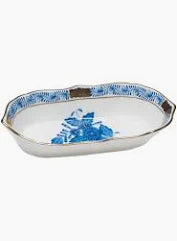 Chinese Bouquet Blue Narrow Pin Dish