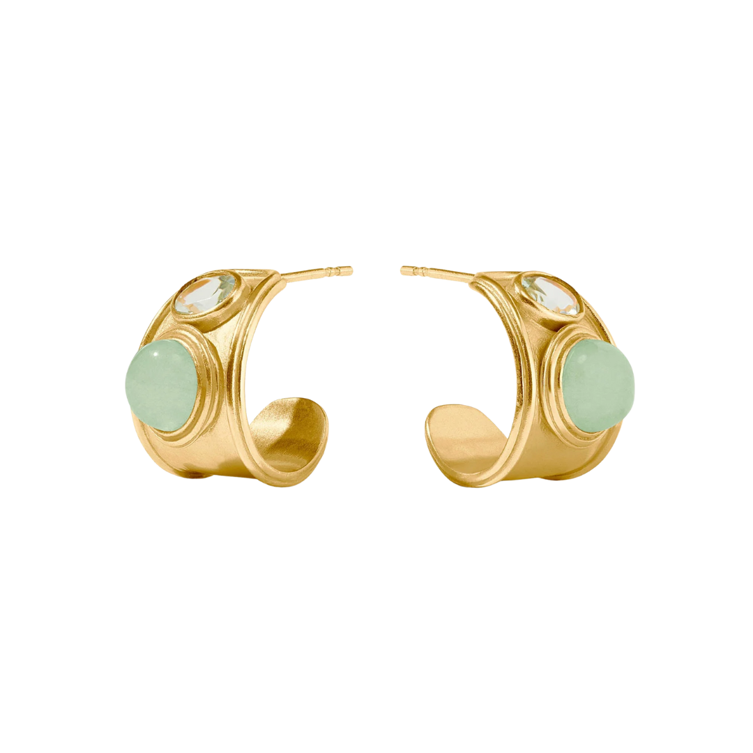 Julie Vos Portofino Stone Gold Hoop - Aqua Jade - OS