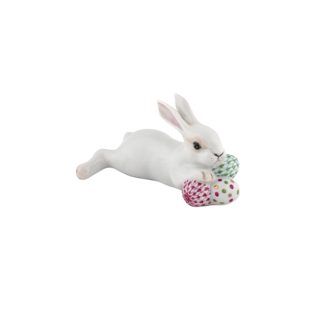Herend Lying Bunny with Eggs