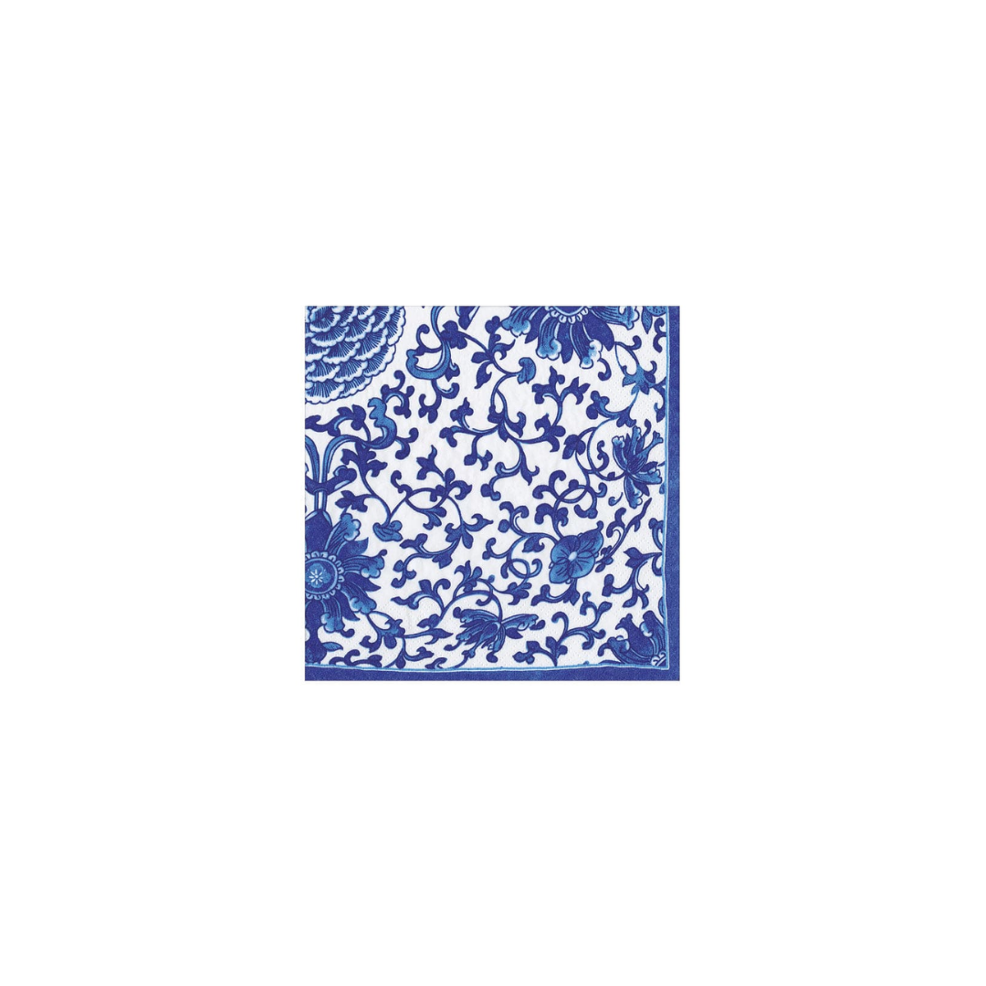 Caspari Indigo Garden Cocktail Napkin