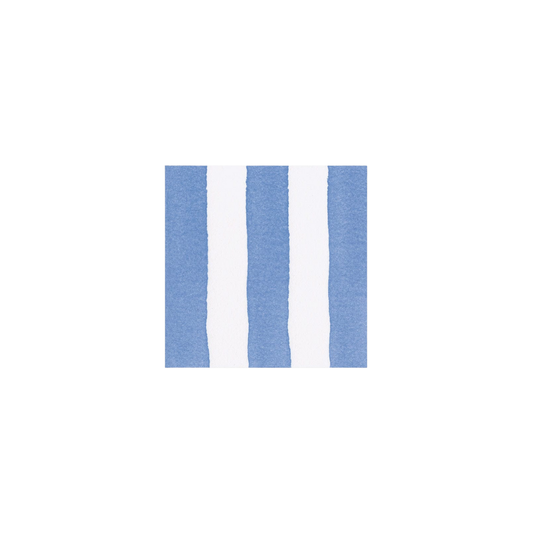 Caspari Cafe Stripe Blue Cocktail Napkin