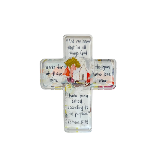 Lauren Dunn Romans 8:28 Acrylic Cross