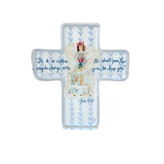 Lauren Dunn Angels to Watch Over Us Acrylic Cross