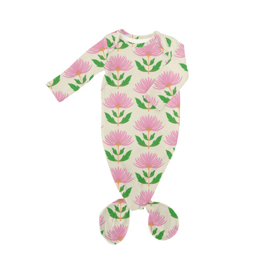 Goosies Knotted Gown - Pink Block Flower