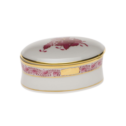 Herend Oval Box - Raspberry