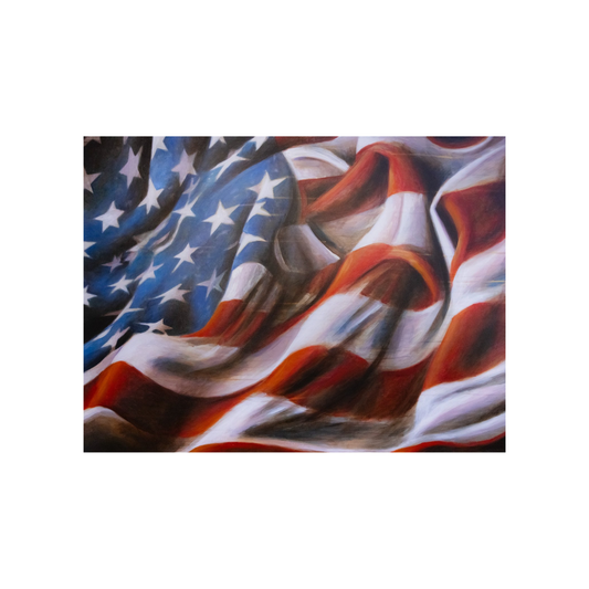 Bryan Horn Art American Flag Print - Horizontal