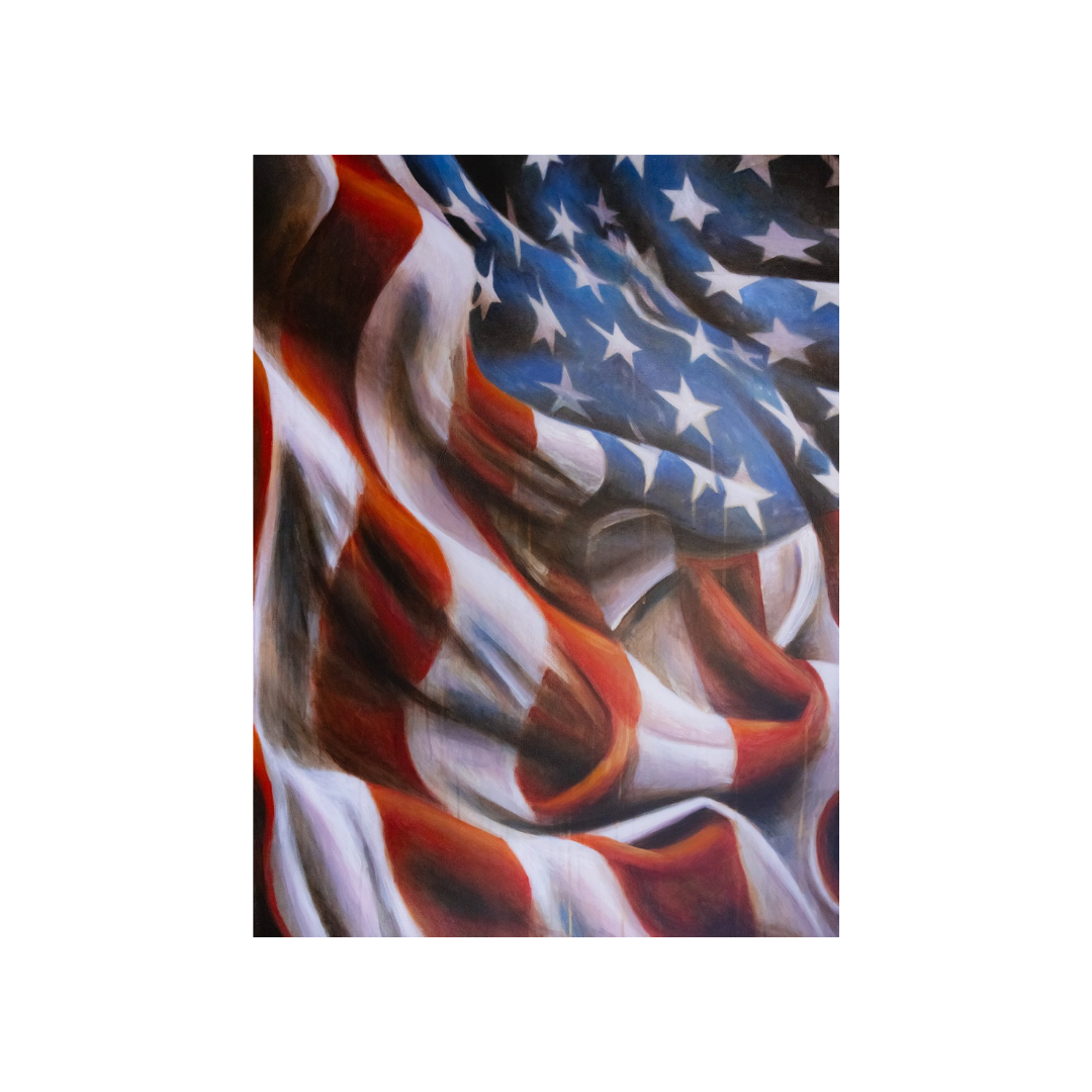 Bryan Horn Art American Flag Print - Vertical