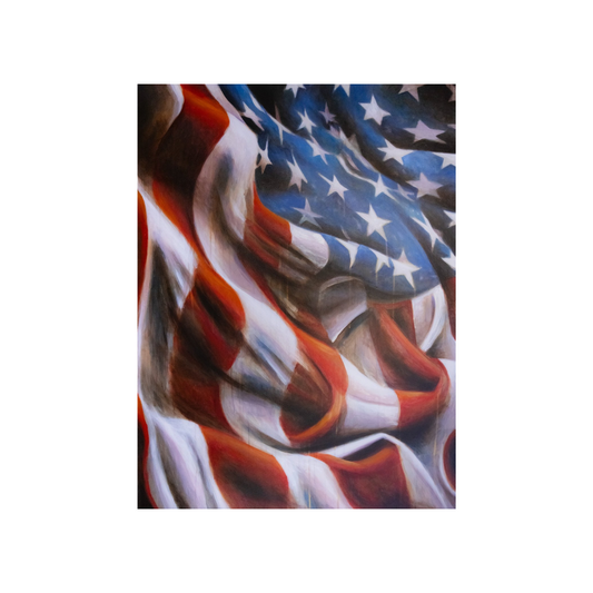 Bryan Horn Art American Flag Print - Vertical