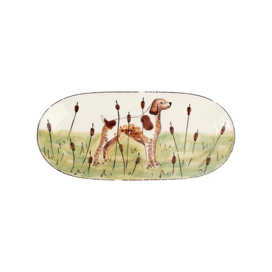 Vietri Wildlife Spaniel Oval Platter