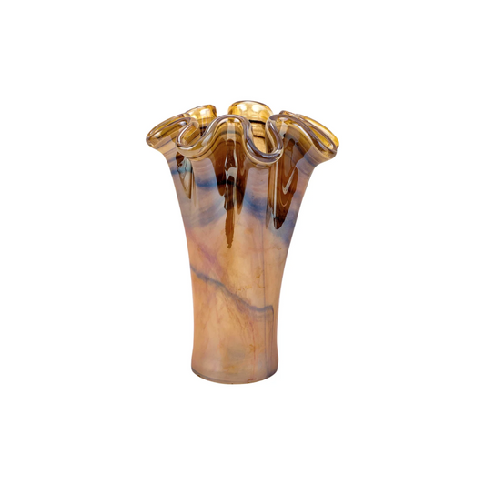 Vietri Onda Glass Tortoiseshell Short Vase