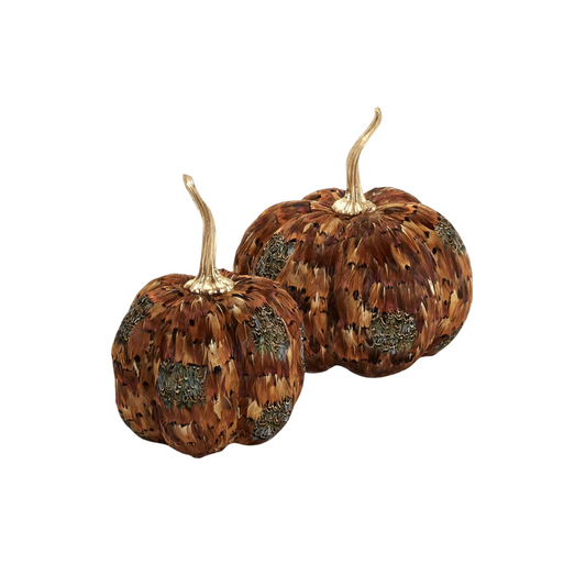 Pheasant Feather Pumpkins