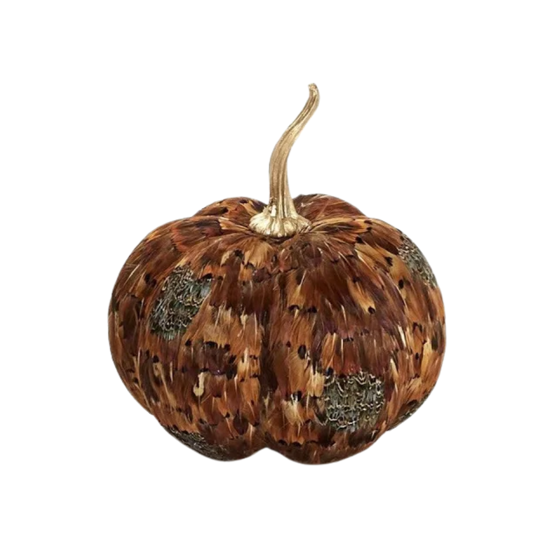 Pheasant Feather Pumpkins