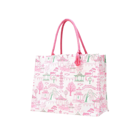 Mahjong Block Print Tote Bag