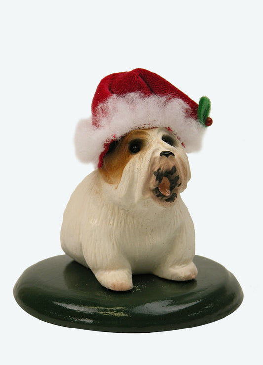 Bulldog with Santa Hat