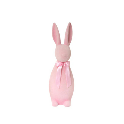 Large Flocked Pastel Button Nose Bunny