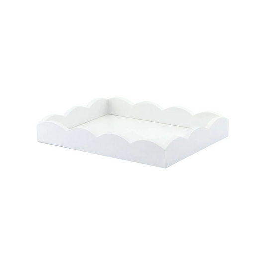 Scalloped White Tray