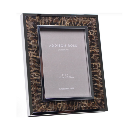 5x7 Faux Brown and Silver Frame